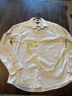 Van Heusen Cream White Dress Shirt with Light Pinstripes